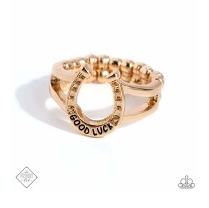 Luck Be A Leader Gold Ring 💍 STRETCHY Vintage Dainty
